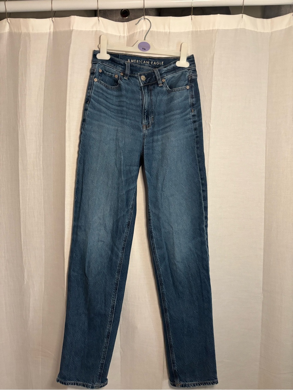 American Eagle Denim High-Rise baggy Straight Jeans - Medium Blue